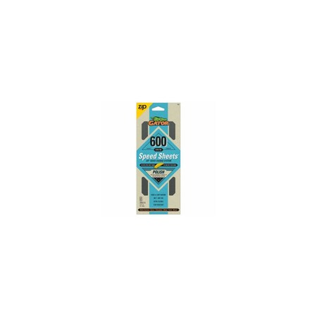 Ali Industries Premium Sanding Speed Sheets, Hook and Loop, 600 Grit, 3-2/3 x 9-In., 5-Pk. 7851