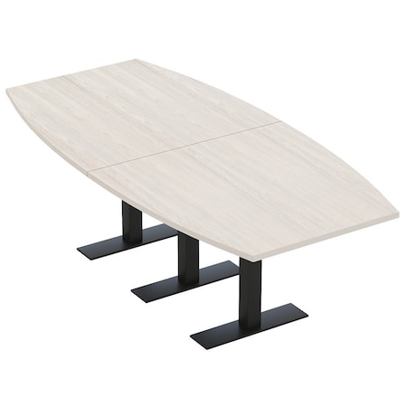 Skutchi Designs 8ft Boat Conference Table With Power | Harmony Series | 8 Person Meeting Room Table HAR-BOT-48X96-T.BK-K458-NA