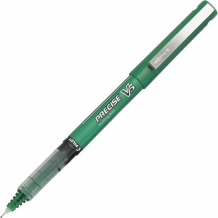 Pilot Precise V5 Rollerball Pen, Non-Refillable, Extra Fine, 0.5mm, Green Ink, Dozen 25104