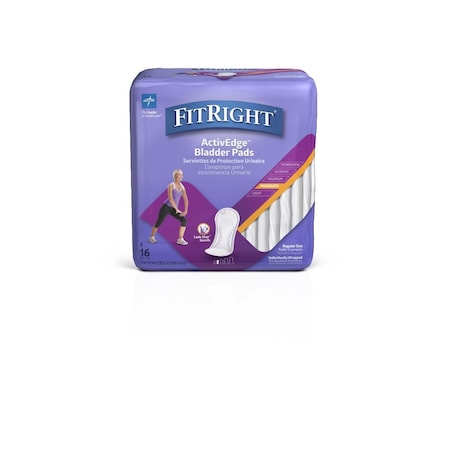 Medline FitRight ActivEdge Bladder Control Pad, Moderate, 4in x 11in, 192PK FBC1020
