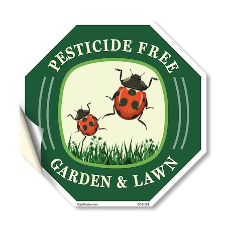 Signmission Pesticide Free Garden & Lawn, 18 Inch X 18 Inch, Vinyl Decal OC-D-18-124