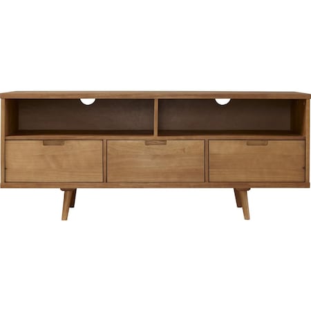 Walker Edison Furniture Walker Edison Furniture  58 in. 3-Drawer Mid Century Modern TV Stand, Caramel W58IV3DCA