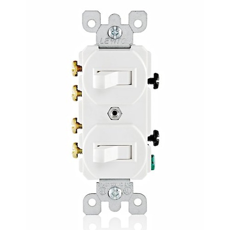 Leviton Wall Switch, Toggle, 15 A, White 5243-W