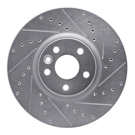 Dynamic Friction Co DFC Brake Rotor - Drilled and Slotted - Silver 631-27055R