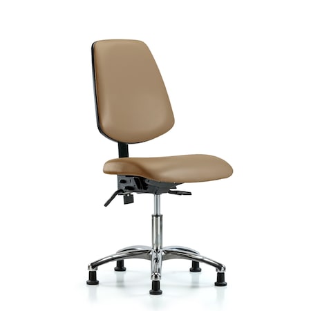 Blue Ridge Ergonomics Desk Chair Desk Chair, Vinyl, Med, Bk, Glds, Taupe, No Arms, 18" to 23" Height, Vinyl, Taupe BR-VDHCH-MB-CR-T1-A0-RG-8584