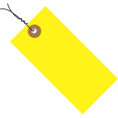 The Packaging Wholesalers Tyvek Shipping Tags, Pre Wired, #8, 6-1/4L x 3-1/8W, Yellow, 100/Pack G14083B