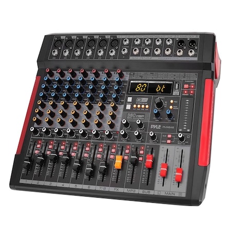 Pyle Pyle8-Channel Bluetooth DJ Audio Mixer Controller, 380 DSP Effects, XLR Mic/Line Inputs, PMX648 PMX648
