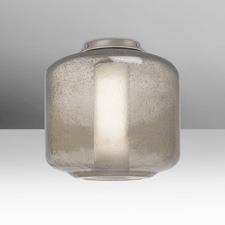 Besa Lighting Besa Niles 10 Ceiling, Smoke Bubble/Opal, Satin Nickel Finish, 1x5W LED NILES10SOC-LED-SN