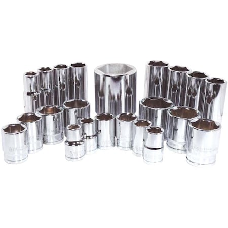 K-Tool International 1/2" Drive, 5/8" SAE Socket, 6 Points, Deep 6Pt, Chrome 1/2"Dr, 5/8 KTI-23220