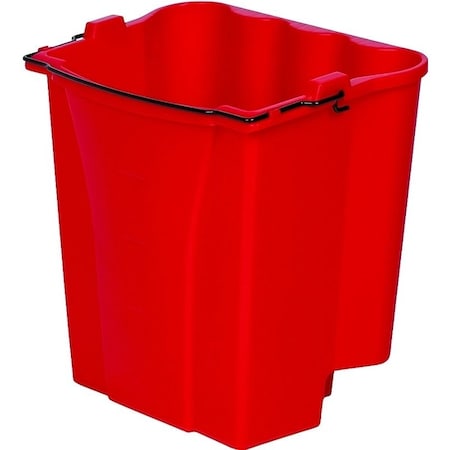 Rubbermaid WaveBrake Dirty Water Bucket, 18 qt Capacity, Plastic Bucket/Pail, Red 2064907