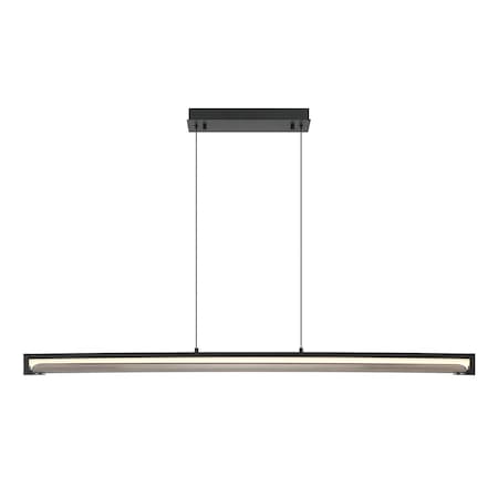 Euf Neoness, Chandelier, 50", Matte Black, Smoked Glass 50058-013