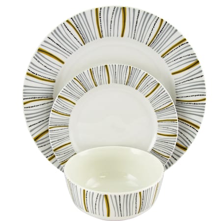 Gibson Home Classic Burst Decorated 12 Piece Dinnerware Set 116929.12