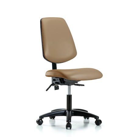 Blue Ridge Ergonomics Desk Chair No Arms, 18" to 23" Height, Vinyl, Taupe BR-VDHCH-MB-RG-T1-A0-RC-8584