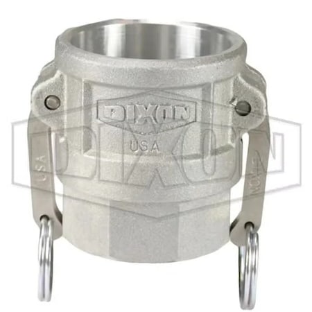 Dixon Type D Cam and Groove Coupler, 2 in Nominal, Female Coupler x FNPT End Style, Aluminum, Domestic 200-D-AL
