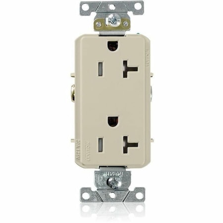 Leviton Commercial Grade Decora Receptacle, 20 Amp, 125 Volt TDR20-I