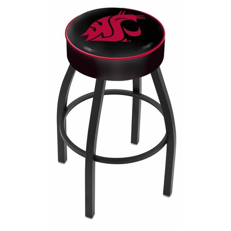 Holland Bar Stool Co 25" Washington State Cushion Seat, Blk Wrinkle Base Swivel Bar Stool L8B125WashSt