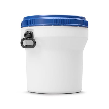 Curtec Nestable drum with lid, HDPE, 30L, white - blue, handles 7230-98-855