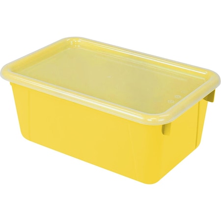 Storex Small Cubby Bin with Cover Yellow Classroom - 2 Each STX62410U06C-2