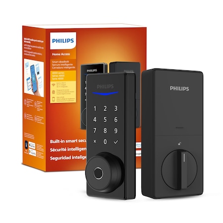 Philips Wi-Fi Smart Deadbolt Door Lock with Multiple Access Methods Including Fingerprint Reader DDLOM1040X-1HW-MB