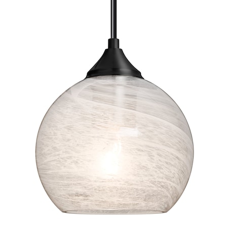 Besa Lighting Besa Jilly Pendant, Vapor Clear, Black Finish, 1x 60W MAX E26 Base 1JT-JILLYCL-BK