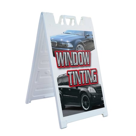 Signmission Window Tinting, A-Frame & 2 Decals Installed, Heavy-Duty Plastic Frame SBHD-D-2436-Window Tinting