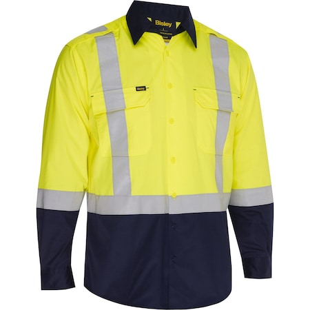 Bisley ANSI Type R Class 2 Vented Long Sleeve Button Down, Industrial Wash Durable 312M6367H-YN/2X