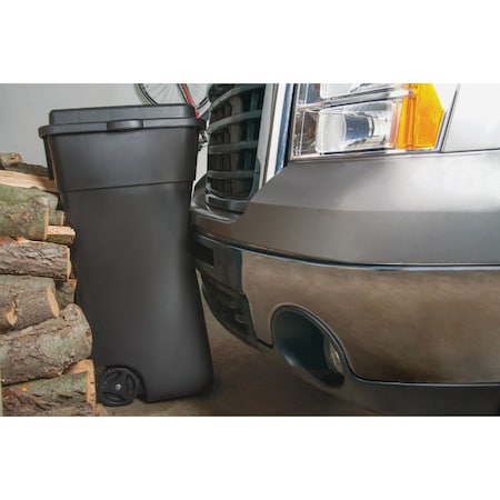 Rubbermaid 50 Gal. Black Wheeled Trash Can with Lid FG285100BLA