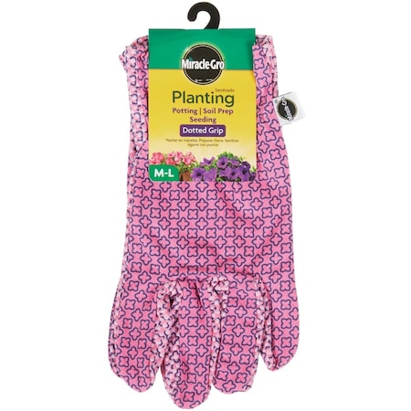 Miracle-Gro Womens Polyester & Cotton Dotted Grip Planting Gloves Medium/Large MG56111/WML