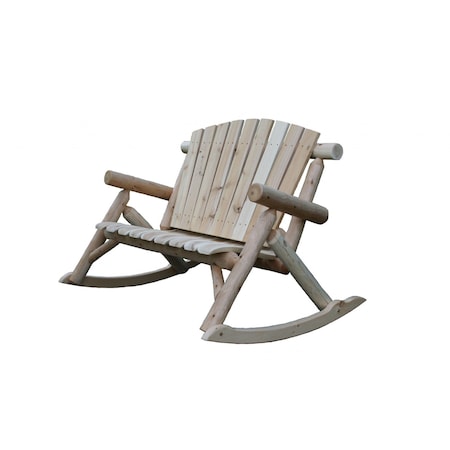 Homeroots 53" X 42" X 40"  Natural Wood Rocking Loveseat 370287
