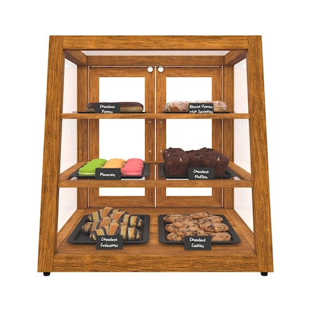 Koolmore 21 In. Artisan Wooden Bakery Display Slanted Case 3.5 Cu ft, light color KM-BDW-21SLL