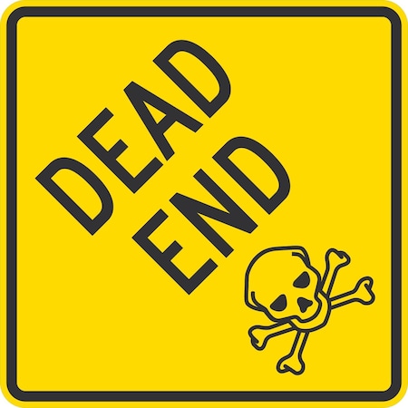 Lyle Dead End with Graphic, 24x24, Diamond Grade, Yellow G-12217-DG_24x24