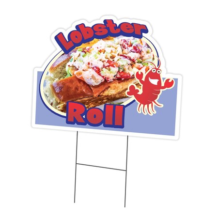 Signmission Lobster Roll Die Cut Yard Sign & Stake outdoor plastic coroplast window, C-DC-1216-Lobster Roll19 C-DC-1216-Lobster Roll19