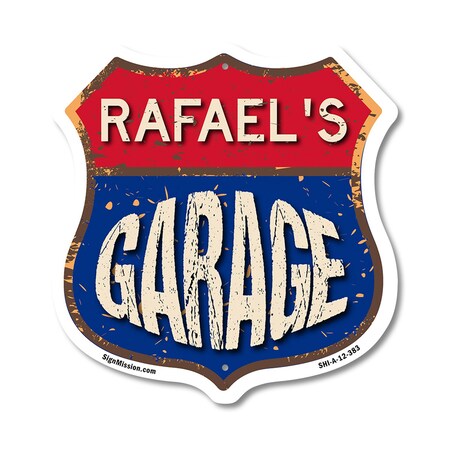 Signmission Rafael's Garage, 12 Inch X 12 Inch, Aluminum Metal Sign SHI-A-12-383-RAFAEL