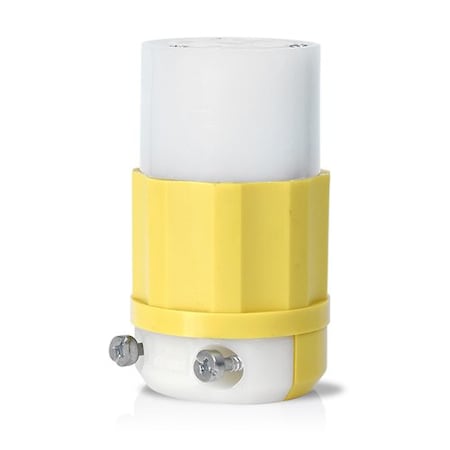 Leviton Locking Connector, L5-20R, 20 A, 125V AC, 2 Pole, Screw Terminals, White, Yellow 2313-CY