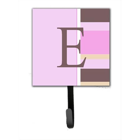 Carolines Treasures Letter E Initial Monogram - Pink Stripes Leash Holder Or Key Hook CJ1005-ESH4