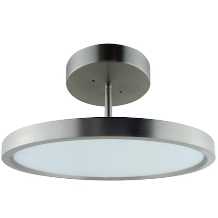 Sunlite LED 15in. Satin Nickel Modern Ceiling Mount Fixture, 30W 200W= 2500 Lmn 30k/40K/50K Dimmable 81305-SU