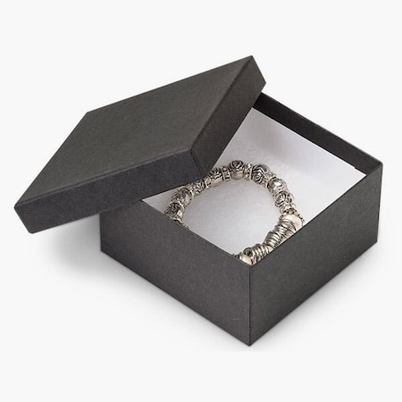 Nashville Wraps Black Matte Jewelry Gift Boxes, 3.5x3.5x2, Fiber Fill, 100PK 21BK