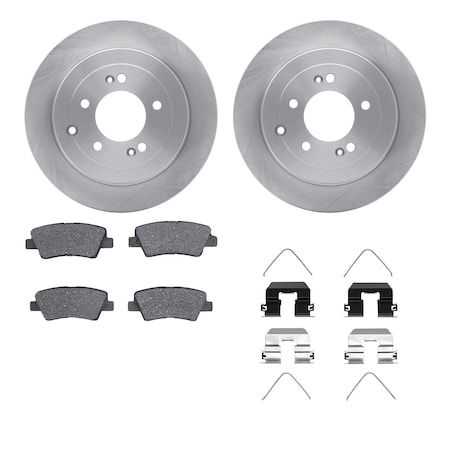 Dynamic Friction Co DFC Brake Rotor with 5000 Brake Pads and Hardware Kit 6512-03405