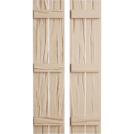Ekena Millwork Rustic Two Board Spaced Board-n-Batten Riverwood Faux Wood Shutters, 11 1/2W x 58H, PR SHUBSS11X58RWPR