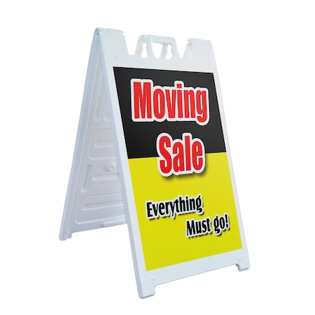 Signmission Moving Sale Everything Must Go!, A-Frame & 2 Decals Installed, Heavy-Duty Plastic Frame SBHD-D-2436-MovingSaleEverythingMustGo!
