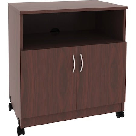 Lorell Mobile Machine Stand W/Shelf, Mahogany LLR60268