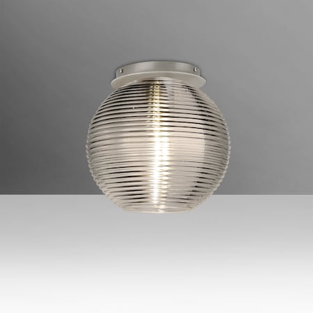 Besa Lighting Besa Kristall 8 Ceiling, Smoke, Satin Nickel Finish, 1x60W E26 base 461602C-SN