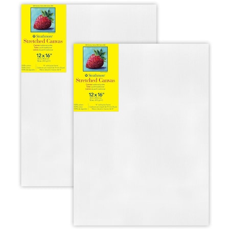 Strathmore 300 Series Traditional Stretched Canvas, 12x16 inch, 2PK P313-12