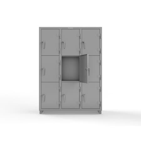 Strong Hold 14 GA Triple-Tier Locker - 9 Compartments 4.66-9D-18-3T-L