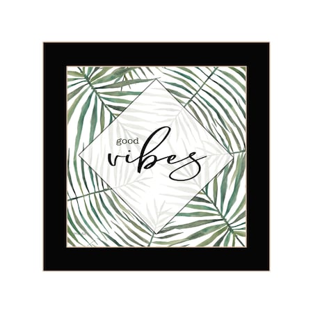 Homeroots GOOD VIBES Black Framed Print Wall Art 529743