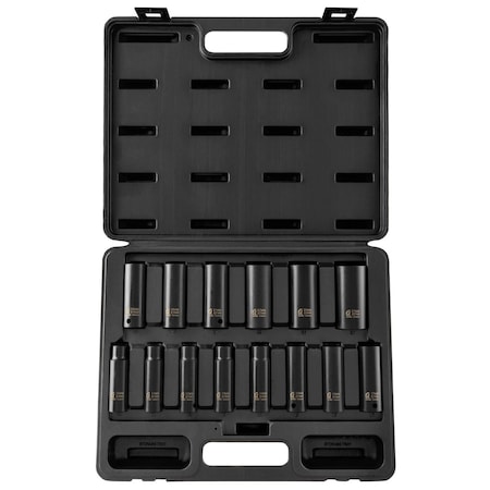 Sunex 1/2 in Drive Metric 6 Point Deep 14-Piece Impact Socket Set 2653