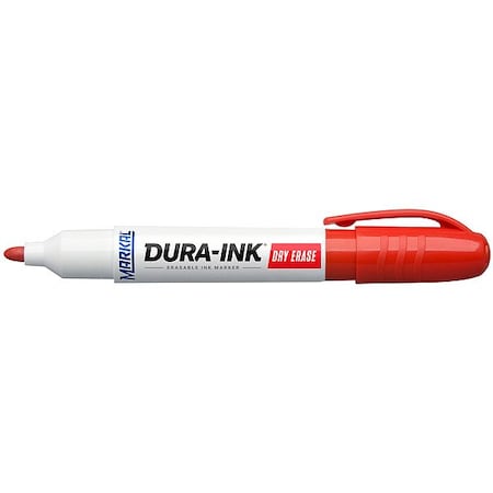 Markal Dry Erase Marker, Barrel Type, Red 96570