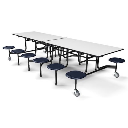 Palmer Hamilton Rectangle Mobile Stool Table, 30" W, 29" H, Gray Glace 59TV23293012-S12-GBN