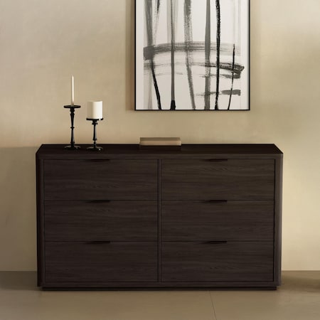 Manhattan Comfort Evalyn 60in Dresser in Brown (6-Drawer) DR1607-2