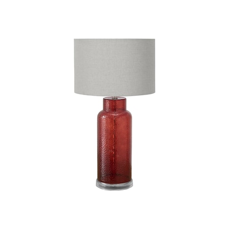 Monarch Specialties Lighting, 28"h, Table Lamp, Red Glass, Grey Shade, Contemporary, Modern I 9909